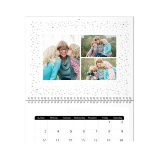 Calendars: A personalized wall calendar with a four-photo collage of a mother and her children.