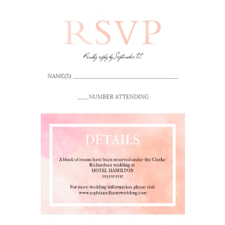 Wedding Enclosure Cards: An RSVP card and a matching Details card for a wedding invitation suite.
