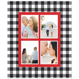 50x60 Fleece Blanket with Black & White Check design