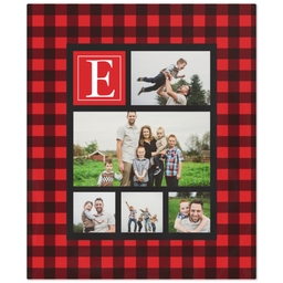 50x60 Fleece Blanket with Monogram Plaid design