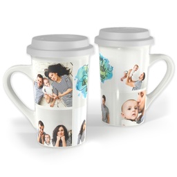 Premium Grande Photo Mug with Lid, 16oz with Enjoy Little Things design