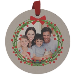 Maple Ornament - Round with Wreath design