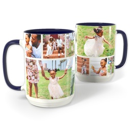 Blue Photo Mug, 15oz with Eight Collage design