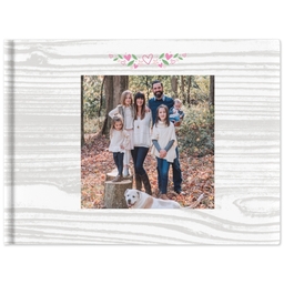 11x14 Layflat Photo Book, Matte Finish Cover with Floral Laurel design
