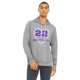 Unisex Sponge Fleece Hoodie - Athletic Heather, Size L with Athlete Fan Club design