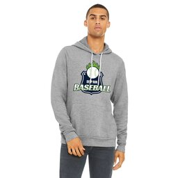 Unisex Sponge Fleece Hoodie - Athletic Heather, Size L with Baseball Shield design