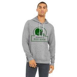 Unisex Sponge Fleece Hoodie - Athletic Heather, Size L with Football Helmet design