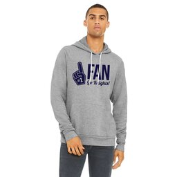 Unisex Sponge Fleece Hoodie - Athletic Heather, Size L with Number One Fan design