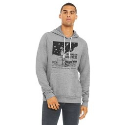 Unisex Sponge Fleece Hoodie - Athletic Heather, Size L with Reach For The Stars design