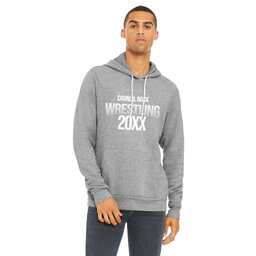 Unisex Sponge Fleece Hoodie - Athletic Heather, Size L with Wrestling Text design