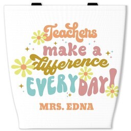 13x13 Canvas Tote with Retro Tote design