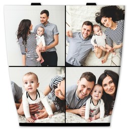 13x13 Canvas Tote with Picture Grid - 4 Square - Black design