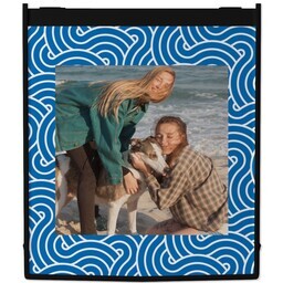 Grocery Tote with Blue Waves design