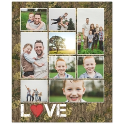 50x60 Fleece Blanket with Camo Love design