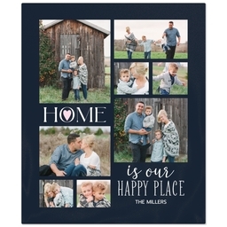 50x60 Fleece Blanket with Happy Home design