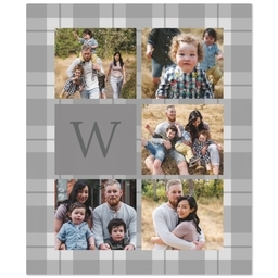 50x60 Fleece Blanket with Plaid Monagram design