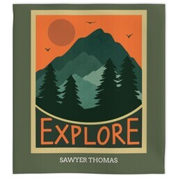 Beach Sheet 78"x70" with Explore Badge design