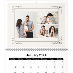 8.5x11, 12 Month Photo Calendar with Art Deco design