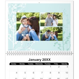 8.5x11, 12 Month Photo Calendar with Botanical design