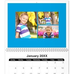 8.5x11, 12 Month Photo Calendar with Brights design