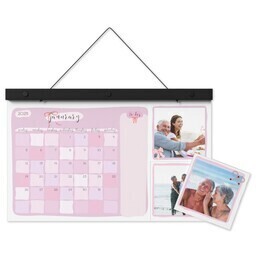 17"x11" Keepsake Wall Calendar with Coquette Bows design