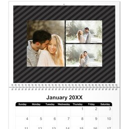 8.5x11, 12 Month Photo Calendar with Onyx And Pearl design
