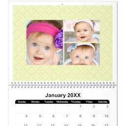 8.5x11, 12 Month Photo Calendar with Pastels design