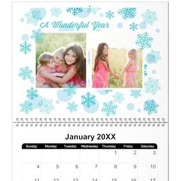 8.5x11, 12 Month Photo Calendar with Simple Nature Pastel design