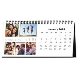 4"x8" Desktop Calendar (Flexible Start Date) with Gleaming Frames design