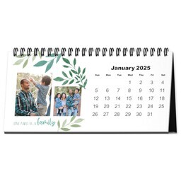 4"x8" Desktop Calendar (Flexible Start Date) with Lovely Botanicals design