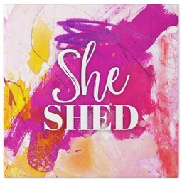 8x8 Gallery Wrap Photo Canvas with She Shed Abstract design