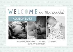 5x7 Greeting Card, Matte, Blank Envelope with Love Struck Boy Announcement design