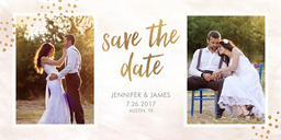 4x8 Greeting Card, Matte, Blank Envelope with Old Fashioned Girl Save The Date design