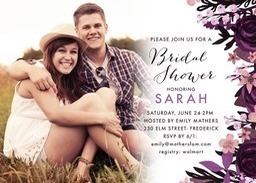 5x7 Greeting Card, Matte, Blank Envelope with Plummy Love Bridal Shower design