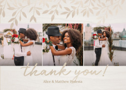 5x7 Greeting Card, Matte, Blank Envelope with Cascading Branches Thank You design