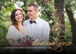 5x7 Greeting Card, Matte, Blank Envelope with Delicate Frame Thank You design