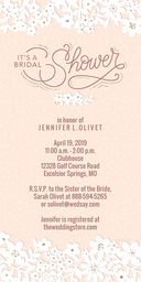 4x8 Greeting Card, Matte, Blank Envelope with Floral Lace Bridal Shower Invitation design