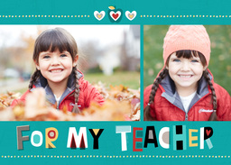 5x7 Greeting Card, Glossy, Blank Envelope with Thanks for Teacher design