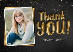 5x7 Greeting Card, Glossy, Blank Envelope with Let's Party Foil Balloons design