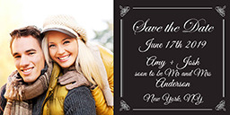 4x8 Greeting Card, Glossy, Blank Envelope with Elegant Save The Date design