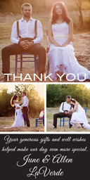 4x8 Greeting Card, Matte, Blank Envelope with Modern Thank You design