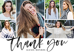 5x7 Greeting Card, Matte, Blank Envelope with Scripted Thank You design