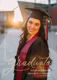 5x7 Greeting Card, Glossy, Blank Envelope with Modern Handlettering design