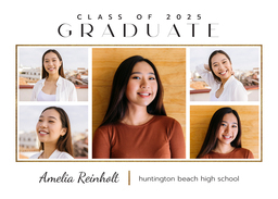 5x7 Greeting Card, Glossy, Blank Envelope with Graduate Collage design