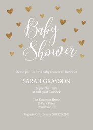 5x7 Greeting Card, Matte, Blank Envelope with Little Heart Of Gold design