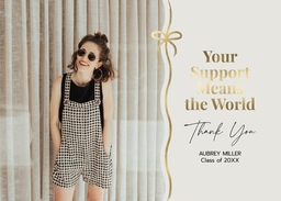 5x7 Greeting Card, Matte, Blank Envelope with Dressed Up In Class Thank You design