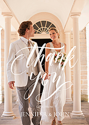 5x7 Greeting Card, Matte, Blank Envelope with Flourishing Thank You design