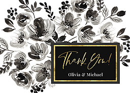 5x7 Greeting Card, Matte, Blank Envelope with Black and White Thank You Card design