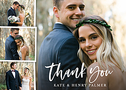 5x7 Greeting Card, Matte, Blank Envelope with Painted Thank You design