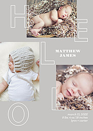 5x7 Greeting Card, Matte, Blank Envelope with Simple Hello design